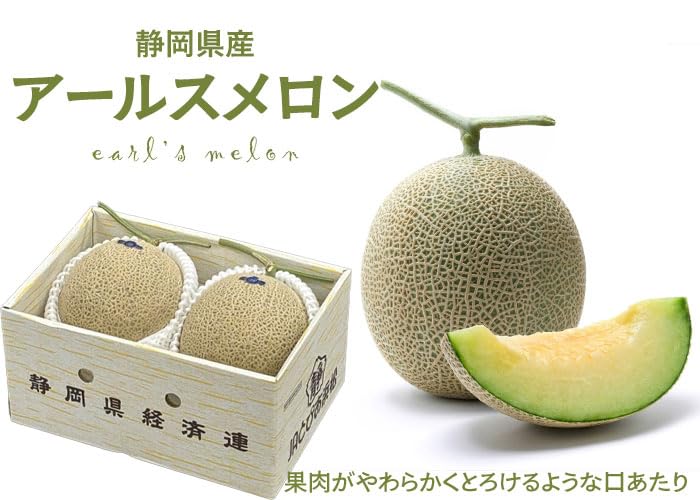 Amazon.co.jp: メロン アールスメロン 秀品 1.4Kg×2玉 静岡県産